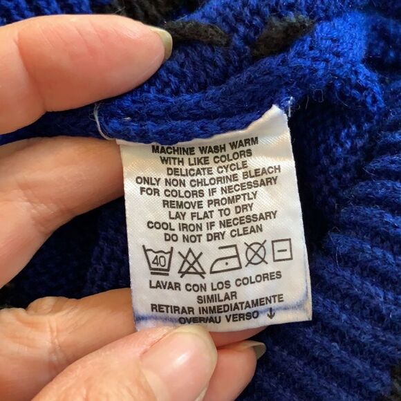 Vtg Russ blue long stylized snowflake sweater - Picture 9 of 9